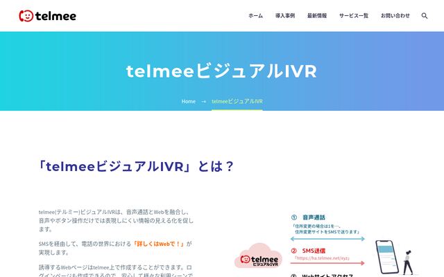 telmeeビジュアルIVRの公式ページ
