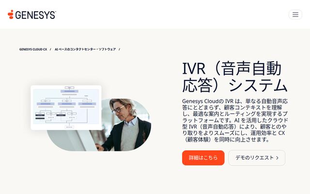Genesys IVR ツールの公式ページ