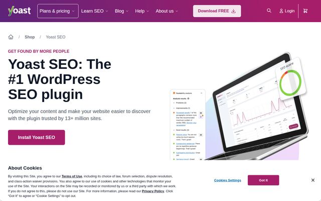 Yoast SEOの公式ページ
