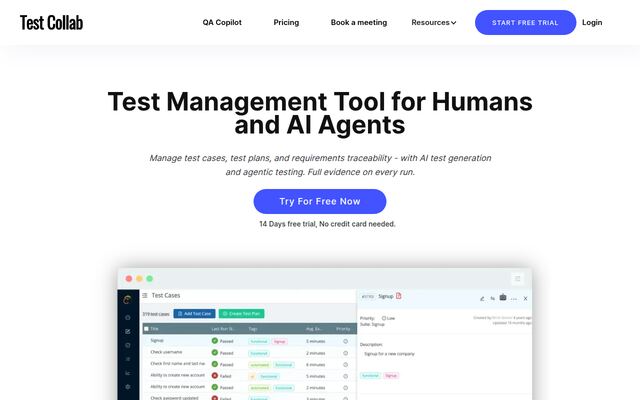 TestCollabの公式ページ