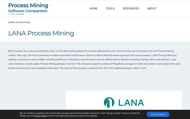 LANA Process Miningの公式ページ