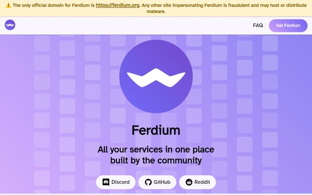 Ferdiumの公式ページ