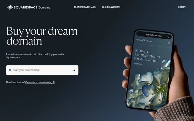 Squarespace Domainsの公式ページ