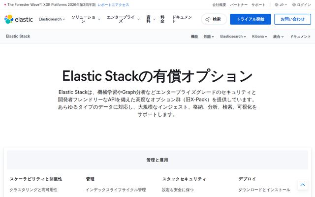 Elasticsearchの公式ページ