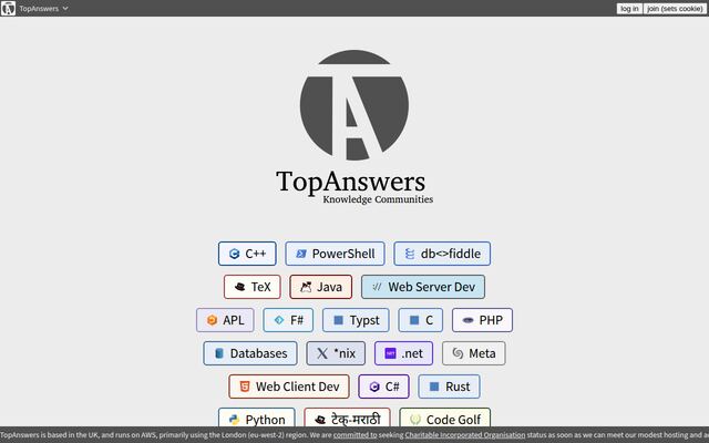 TopAnswersの公式ページ