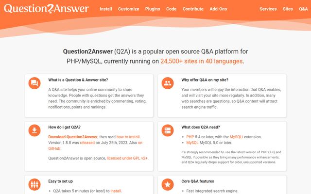 Question2Answerの公式ページ