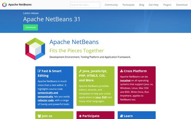 Apache NetBeansの公式ページ