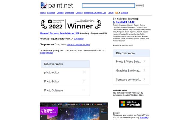 Paint.NETの公式ページ
