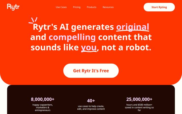 Rytrの公式ページ