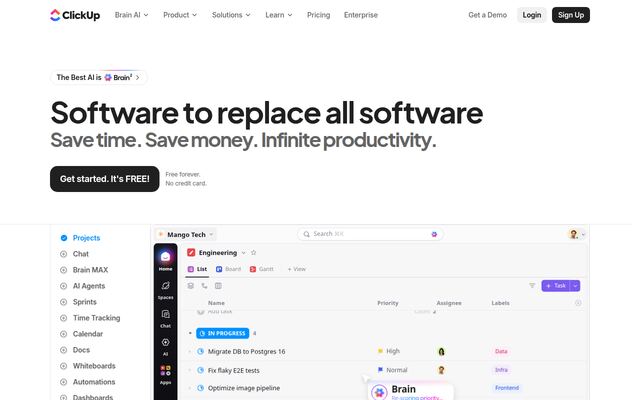 Clickupの公式ページ