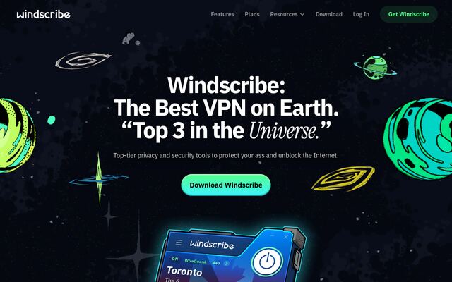Windscribeの公式ページ