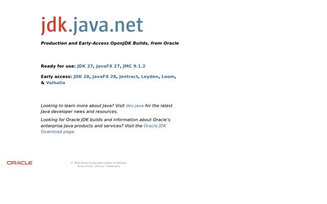 Oracle OpenJDKの公式ページ