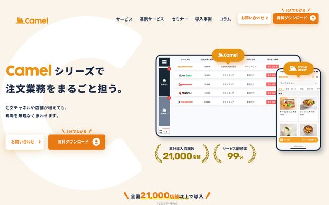 Camelの公式ページ