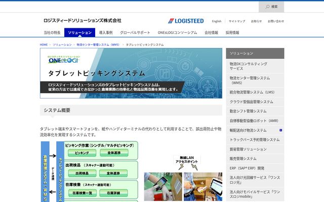 タブレットピッキングシステムの公式ページ