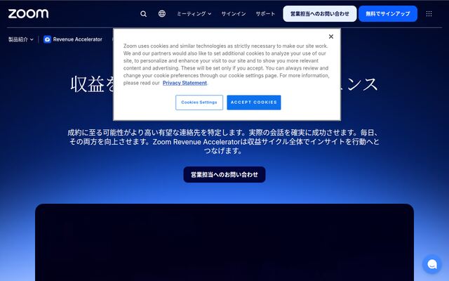 Zoom Revenue Acceleratorの公式ページ