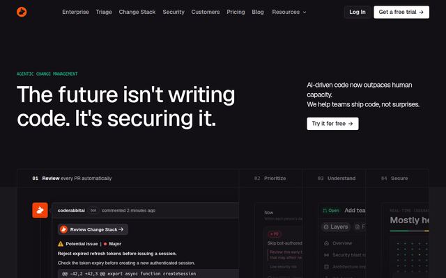 CodeRabbitの公式ページ