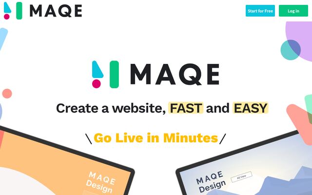 MAQEの公式ページ