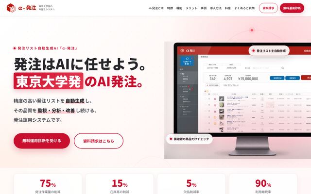 α-発注の公式ページ
