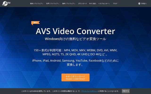 AVS Video Converterの公式ページ