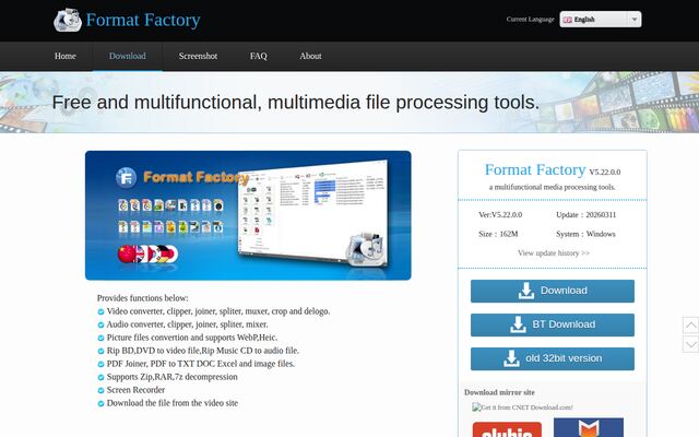 Format Factoryの公式ページ