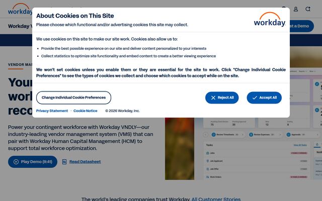 Workday VNDLYの公式ページ
