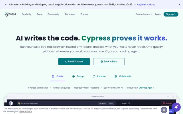 Cypressの公式ページ