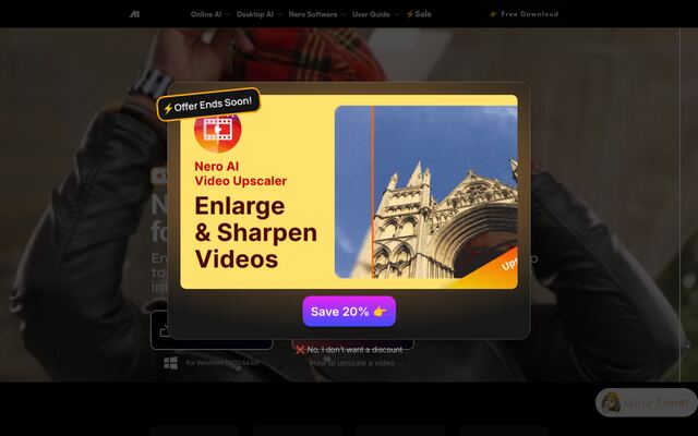 Nero AI Video Upscalerの公式ページ