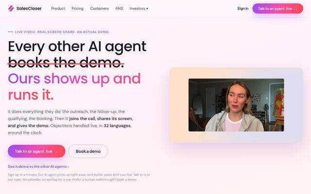 AI Sales Agentの公式ページ