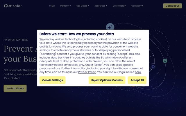XM Cyberの公式ページ