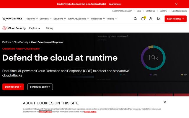 CrowdStrike Falcon Cloud Securityの公式ページ