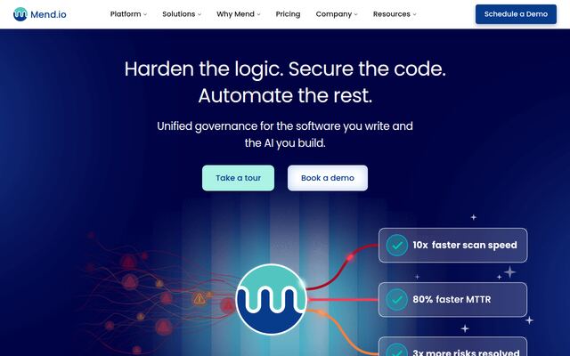 Mend.ioの公式ページ