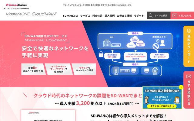 Master’sONE CloudWANの公式ページ