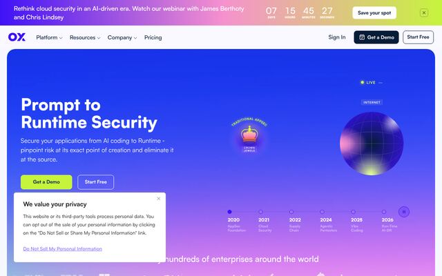 OX Securityの公式ページ