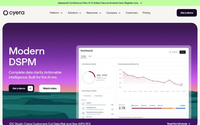 Cyeraの公式ページ