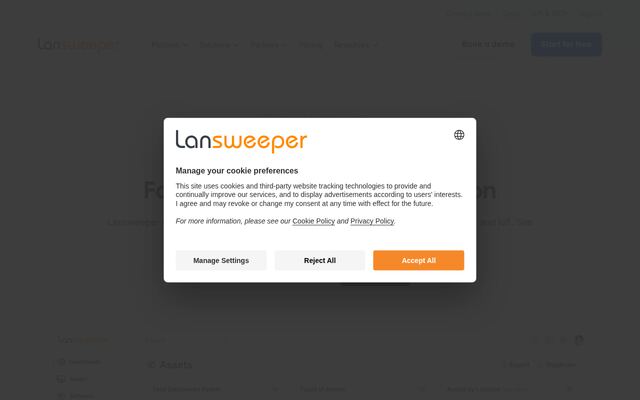 Lansweeper の公式ページ