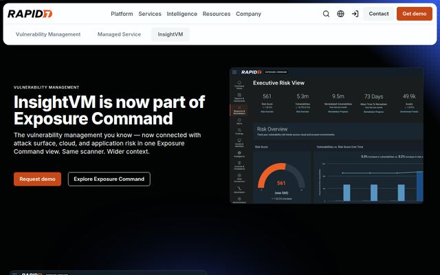 InsightVMの公式ページ