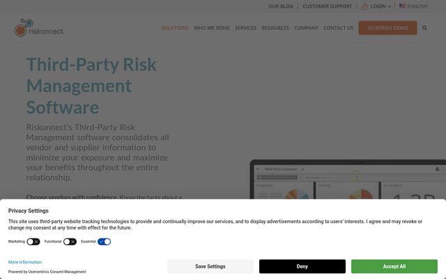 Third Party Risk Management Softwareの公式ページ