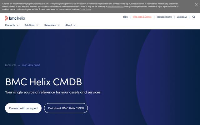BMC Helix CMDBの公式ページ