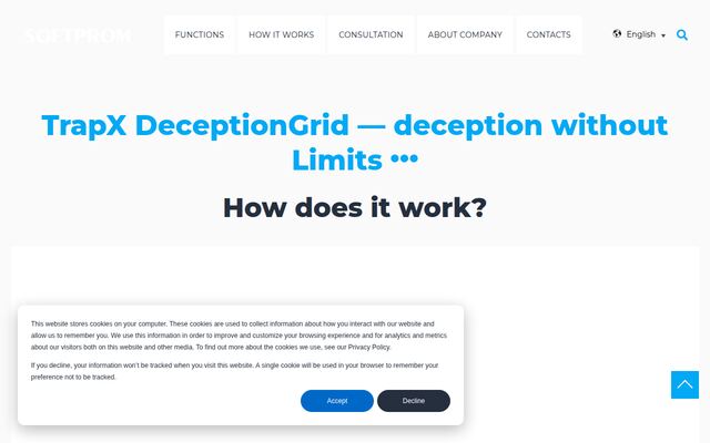 TrapX DeceptionGridの公式ページ
