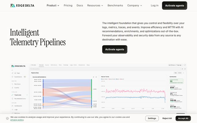 Telemetry Pipelinesの公式ページ