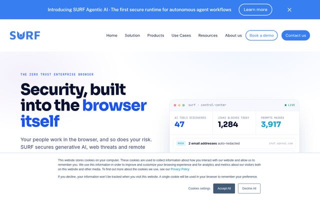 SURF Securityの公式ページ