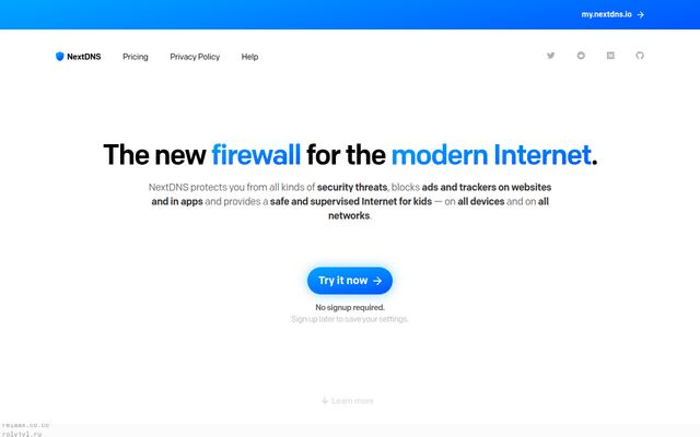 NextDNSの公式ページ