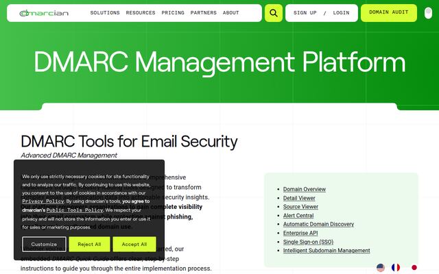 DMARC Management Platformの公式ページ