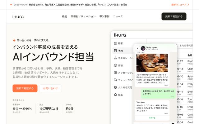 AIインバウンド担当の公式ページ