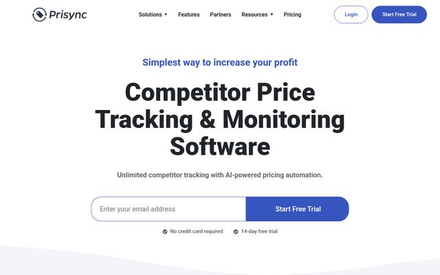 Prisyncの公式ページ