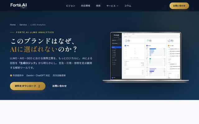 Forte.AI LLMO Analyticsの公式ページ