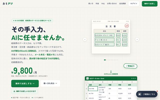 カミデジの公式ページ