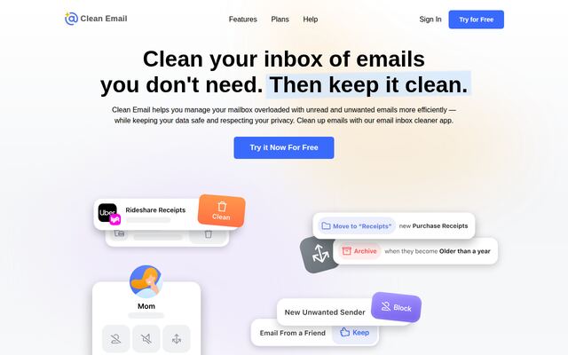 Clean Emailの公式ページ