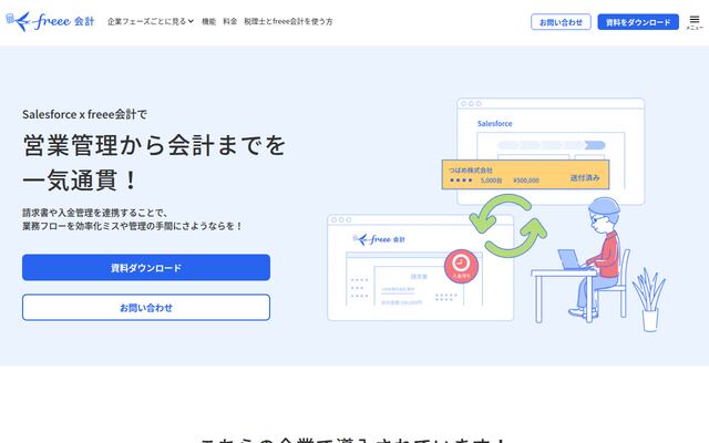freeeforSalesforceの公式ページ