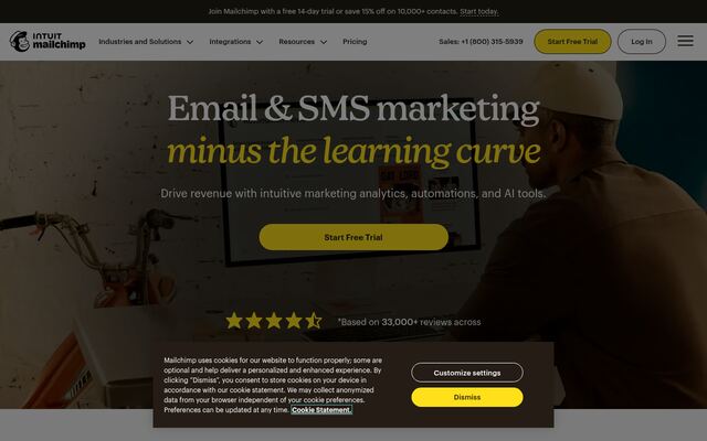 Mailchimpの公式ページ